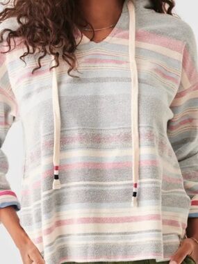 Faherty x Anthropologie Byron Bay Organic Cotton Hooded Pullover Striped